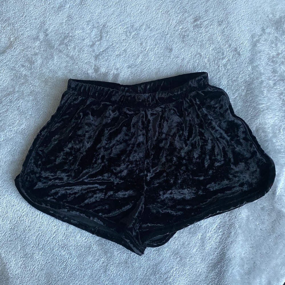 Black fuzzy shorts